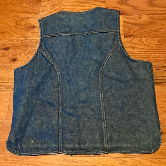 Vintage Wrangler Denim Sherpa Lined Jean Vest VL20ONV USA Made Size Large - Picture 4 of 9